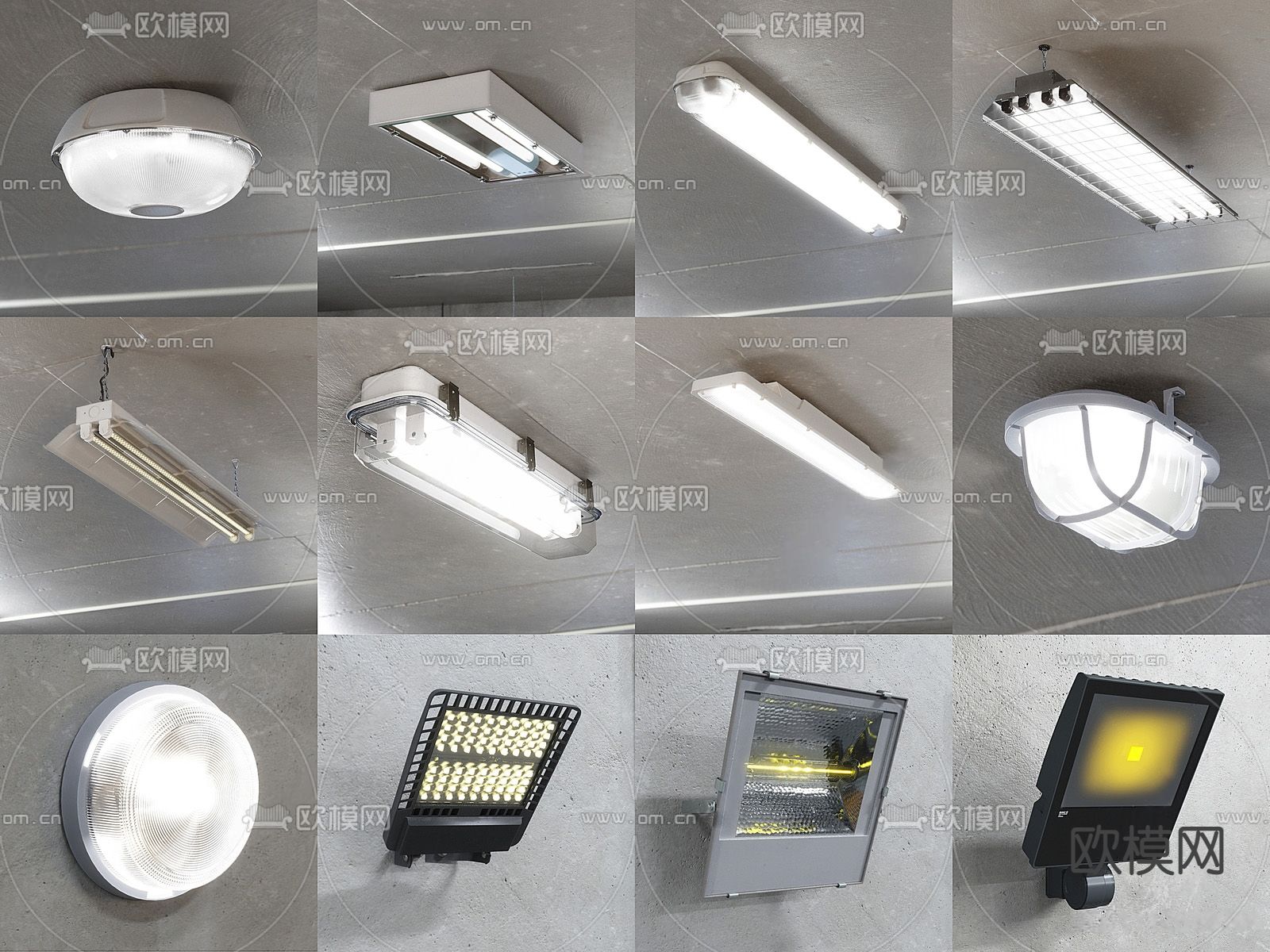 现代应急灯su模型下载（渲染图1）