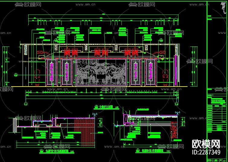 餐厅cad立面图下载（渲染图5）