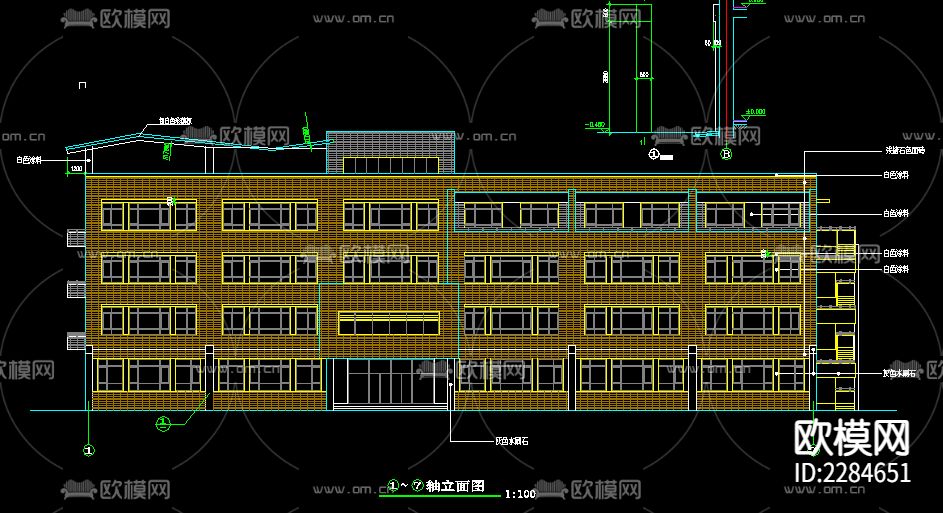 教学楼CAD施工图下载（渲染图5）