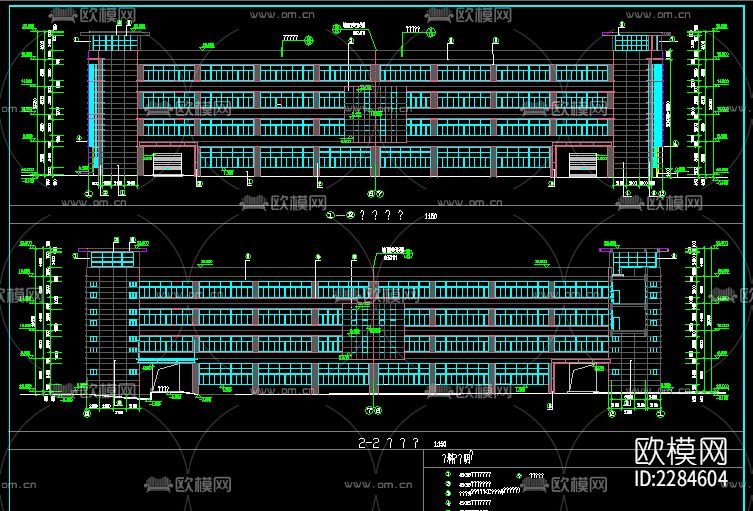 钢结构厂房cad施工图下载(渲染图2)