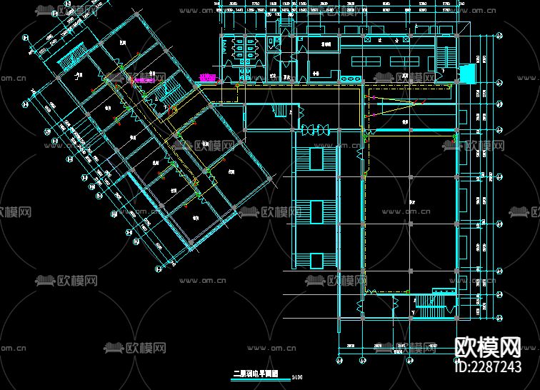 教师活动中心电气CAD施工图下载（渲染图3）