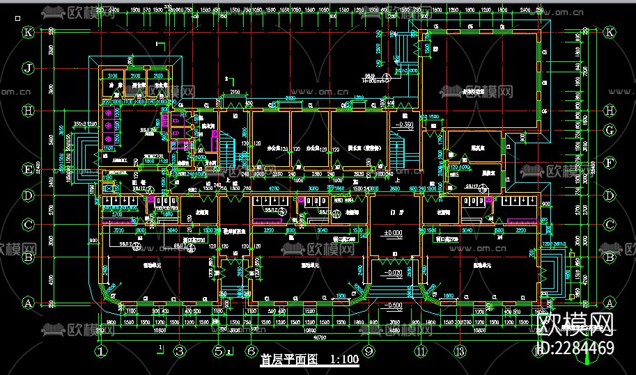 幼儿园设计建筑cad施工图下载（渲染图1）