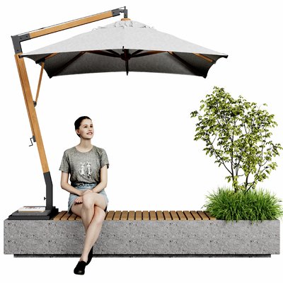  现代景观座椅su模型 