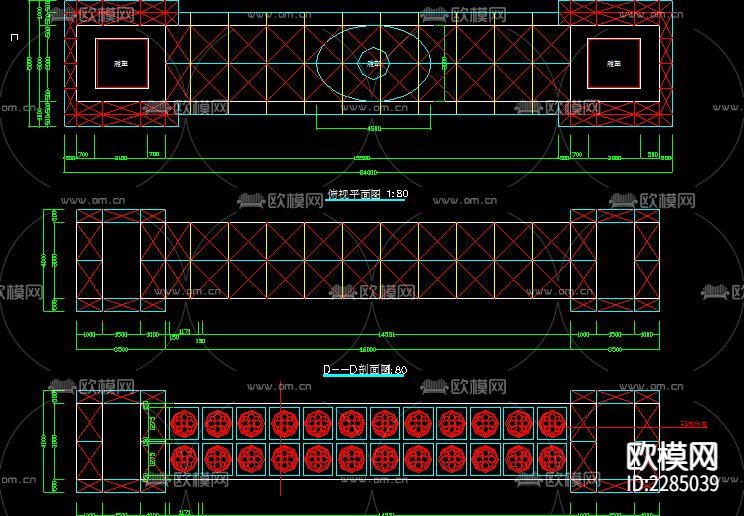 东莞南城步行街门楼cad施工图下载（渲染图4）