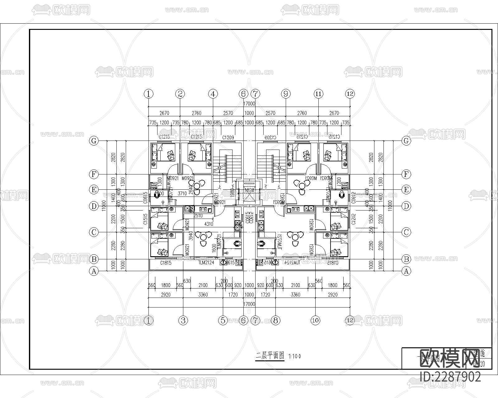 出租房建筑图纸CAD施工图下载（渲染图2）