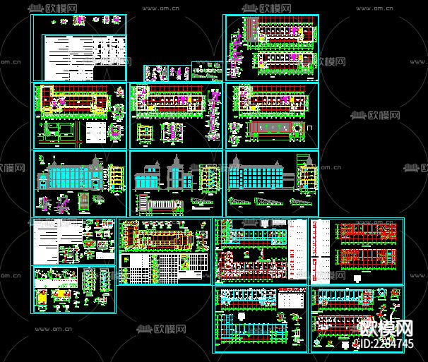 社报局办公楼建筑CAD施工图下载（渲染图4）