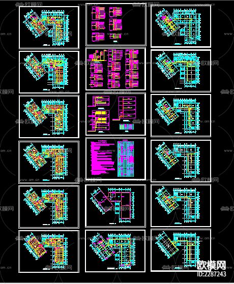教师活动中心电气CAD施工图下载（渲染图1）