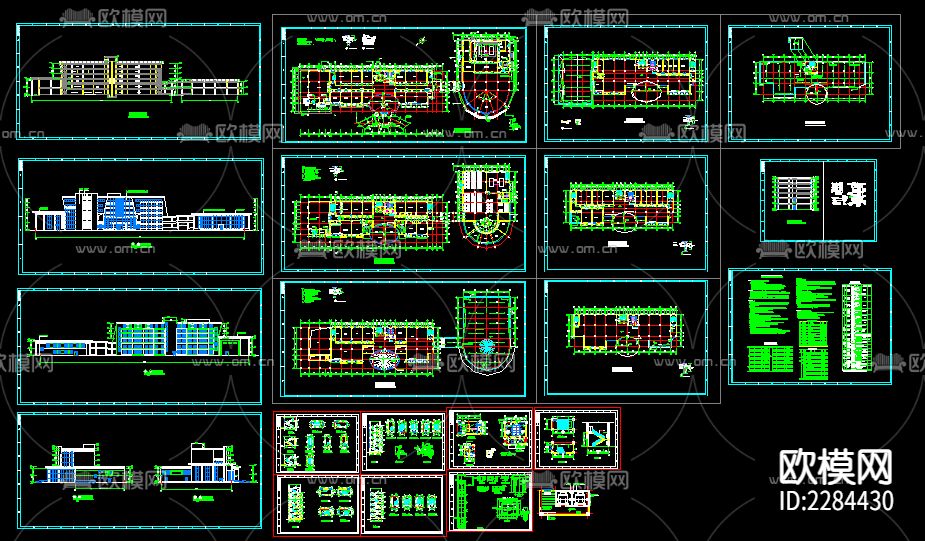 公司办公楼建筑CAD施工图下载（渲染图2）