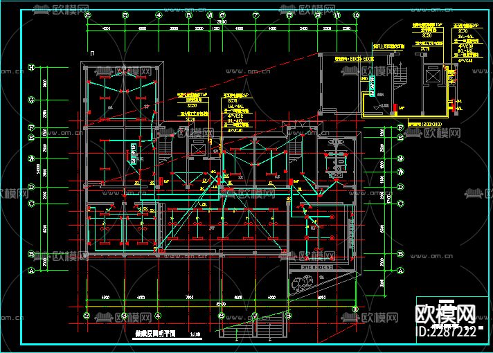 某环保局办公楼电气CAD施工图下载（渲染图2）