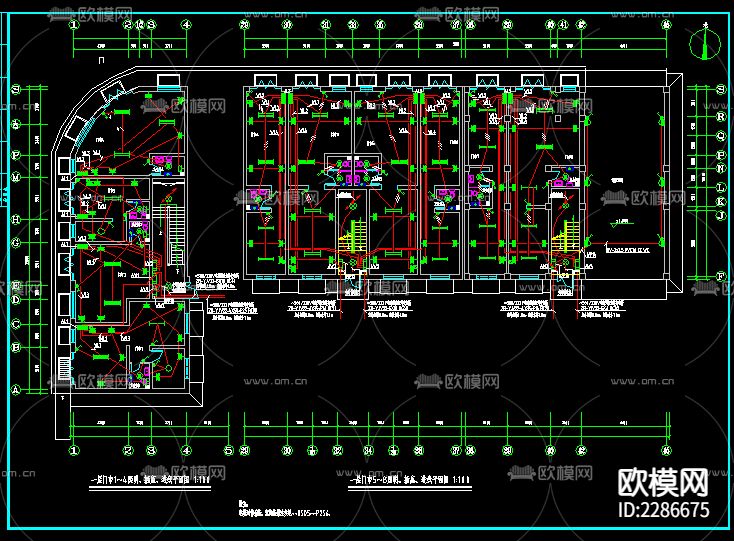 商住楼cad电气图下载（渲染图4）