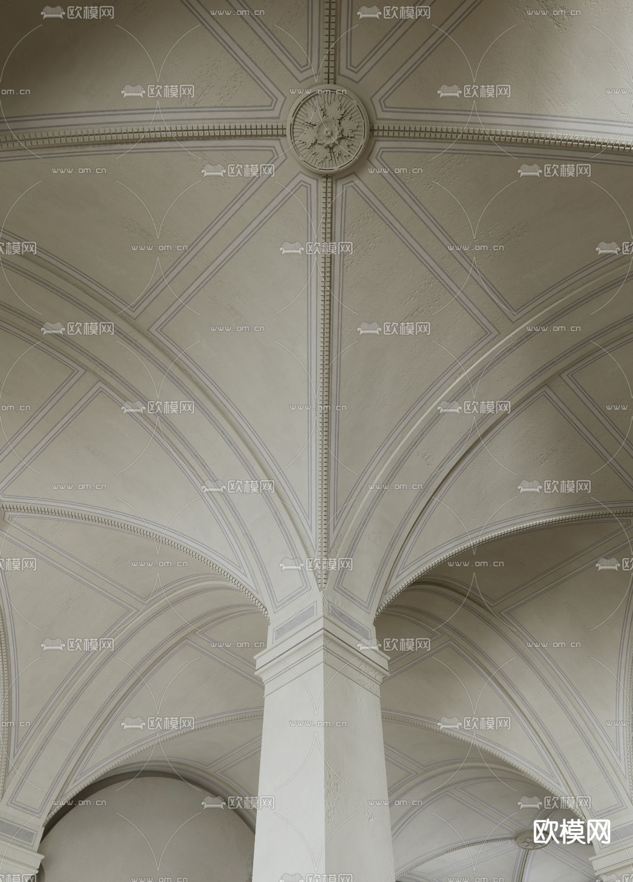 欧式中古西餐厅su模型下载（渲染图3）