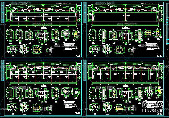 厂房结构cad施工图下载（渲染图3）