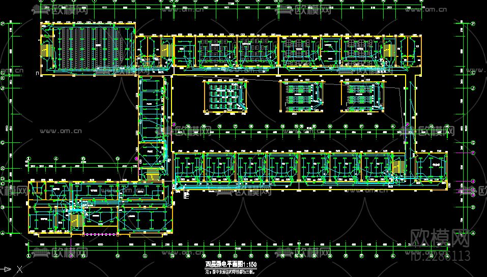 福建某中学五层教学楼cad施工图下载（渲染图2）