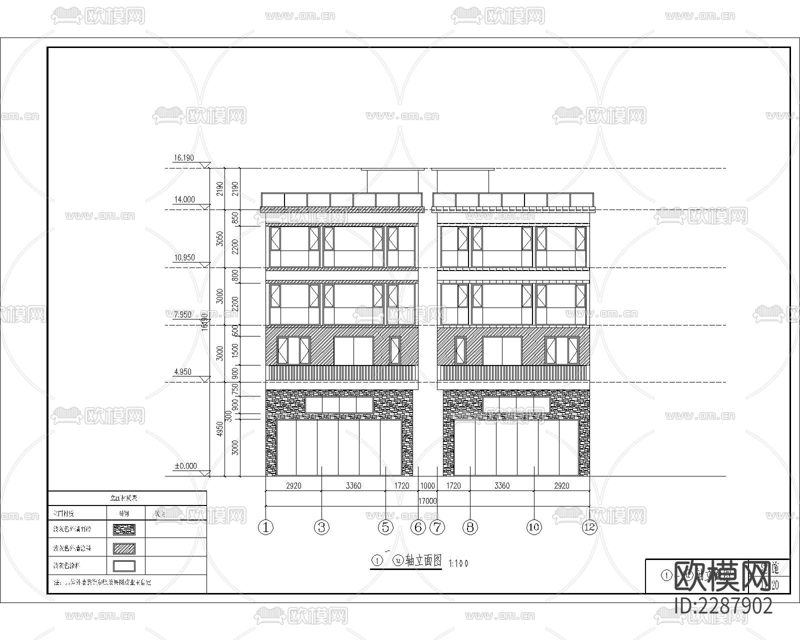 出租房建筑图纸CAD施工图下载（渲染图3）