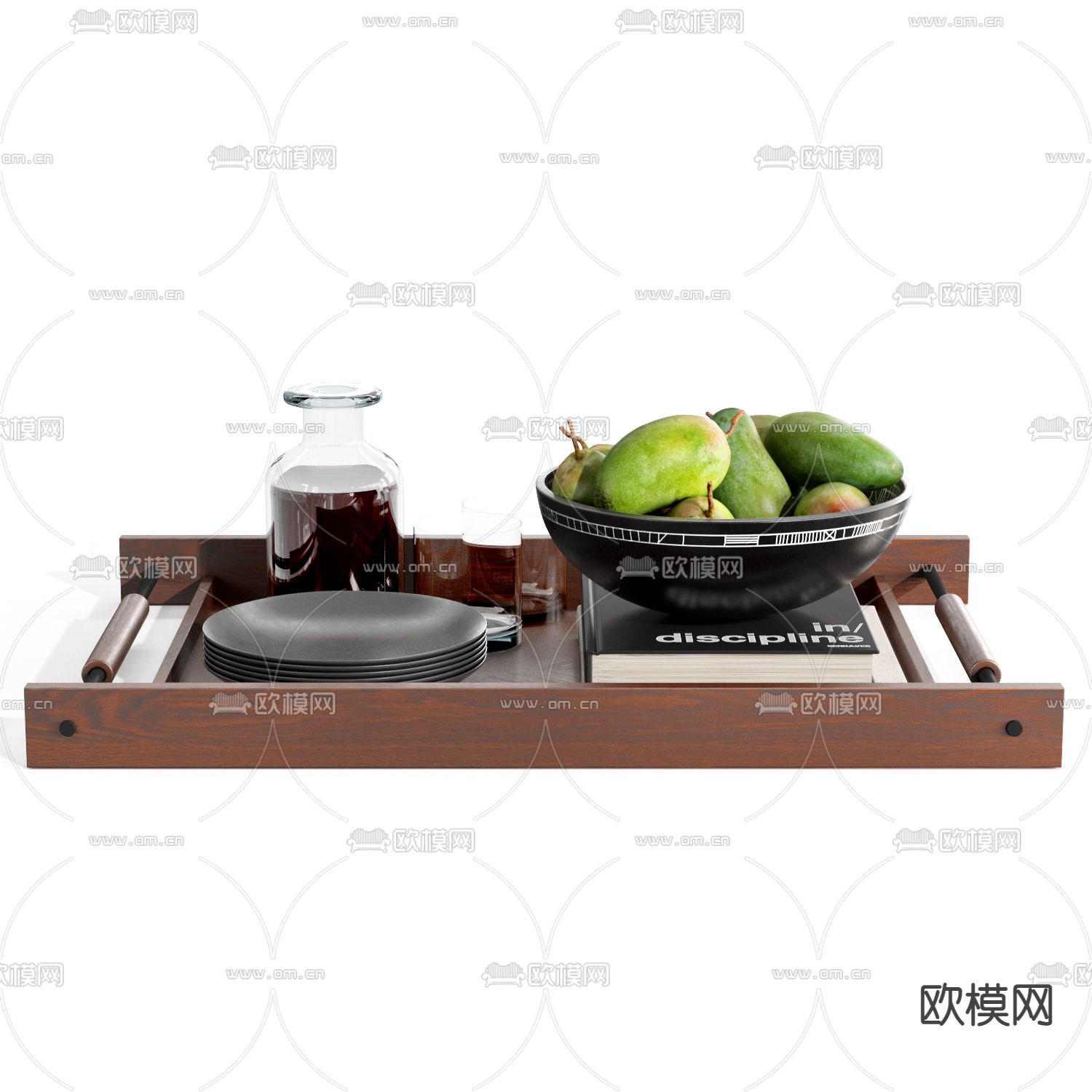 青芒果 果盘 水果3d模型