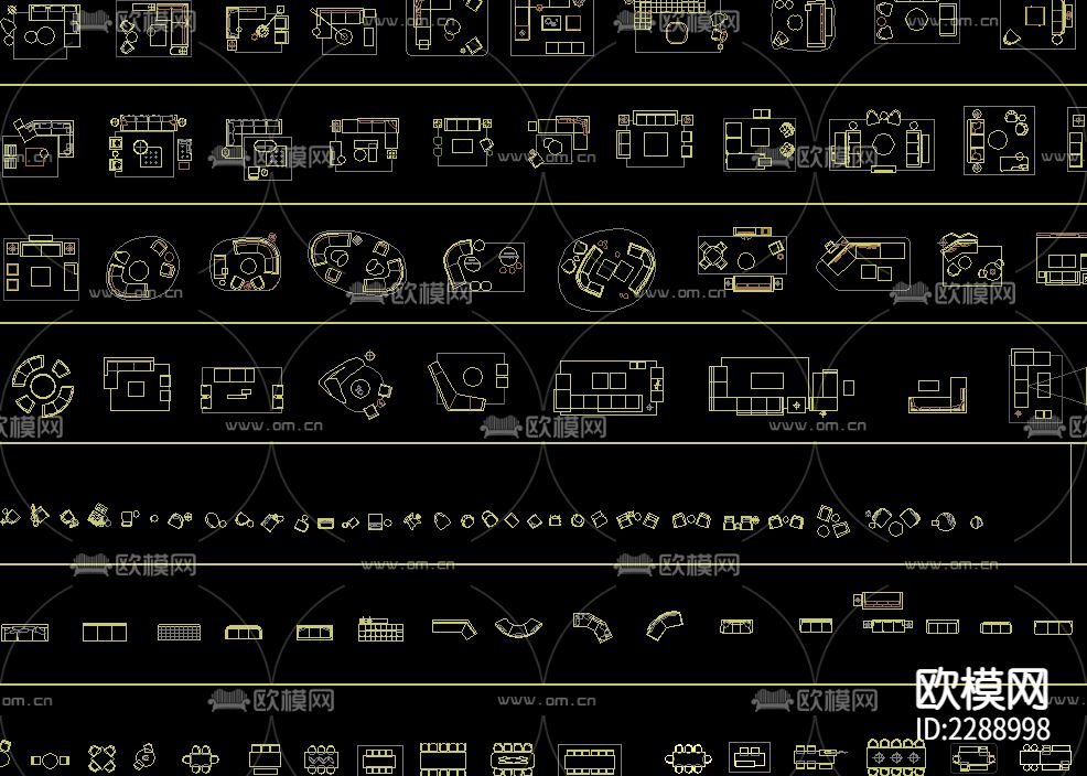 道朴室内家具平面模块CAD施工图-免费3dmax模型库-欧模网