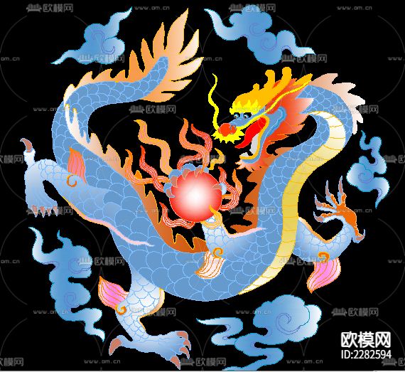 精美龙形图案节点大样下载