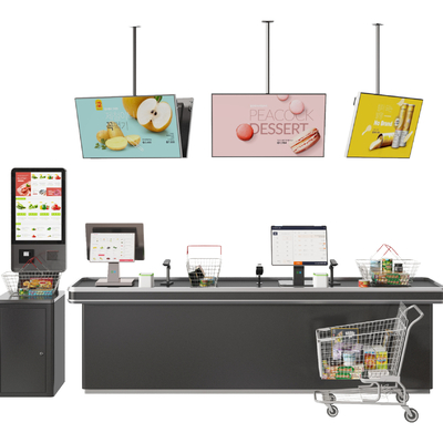  现代超市收银台su模型 