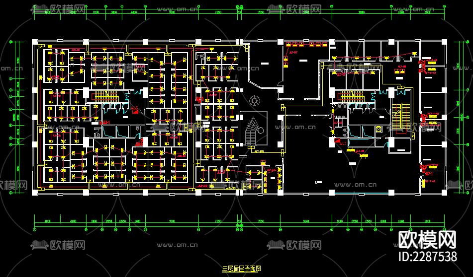 乡村酒店电气CAD施工图下载（渲染图5）