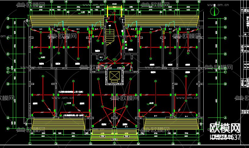 住宅电气CAD施工图下载（渲染图3）