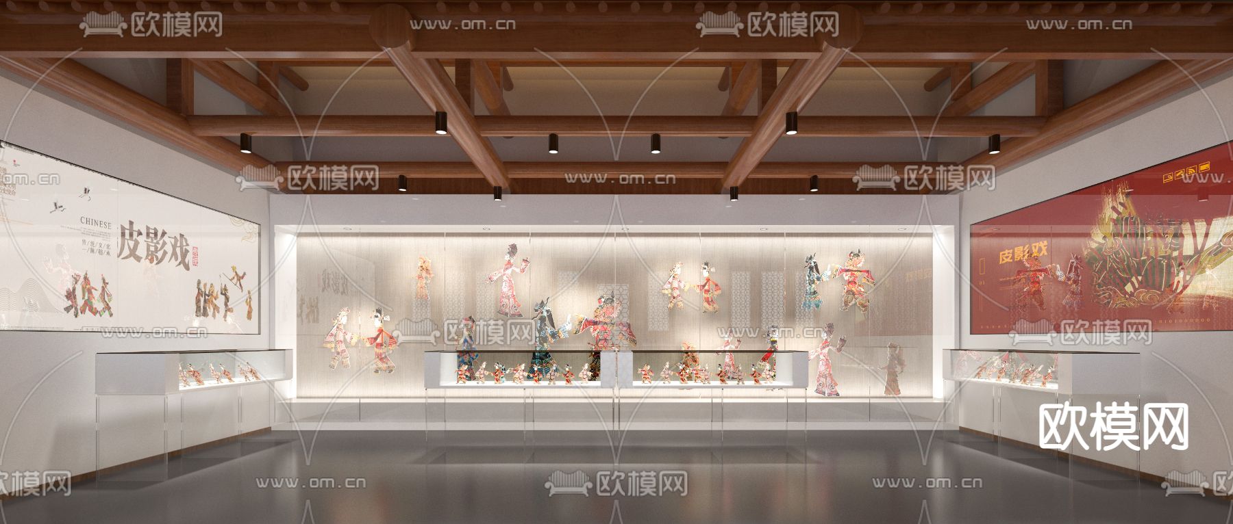 新中式皮影戏展厅su模型下载（渲染图2）