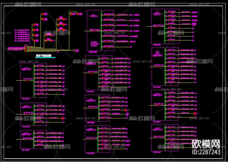 教师活动中心电气CAD施工图下载（渲染图6）