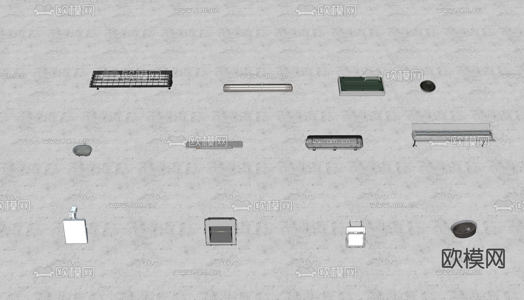 现代应急灯su模型下载（渲染图2）