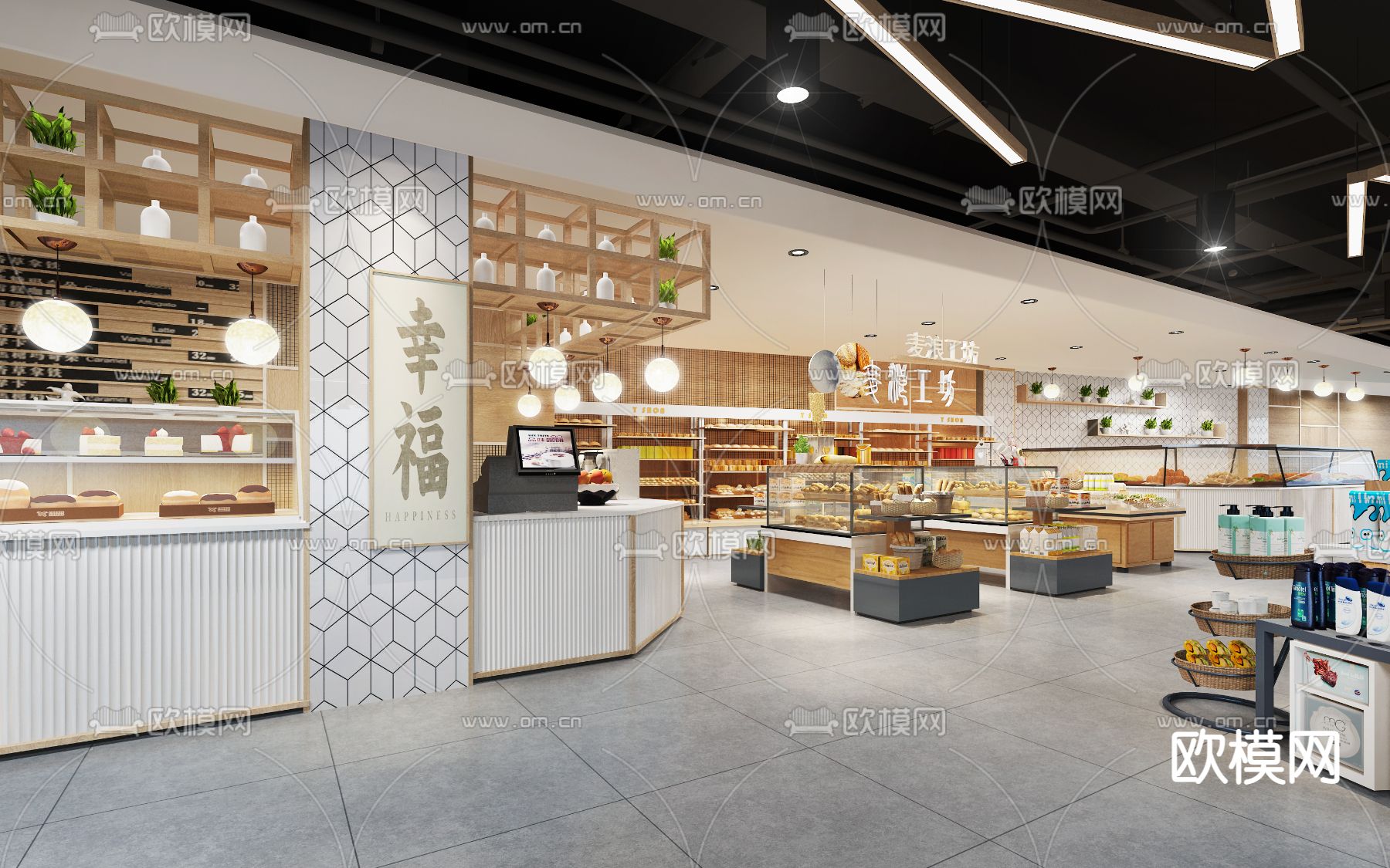 工业风烘焙店 甜点店 面包店3d模型下载