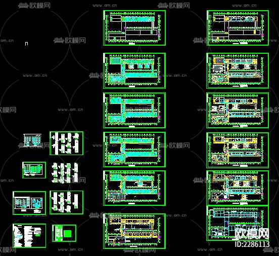 福建某中学五层教学楼cad施工图下载（渲染图1）