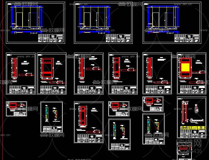 梦天整木家居CAD标准拆单图库下载（渲染图2）