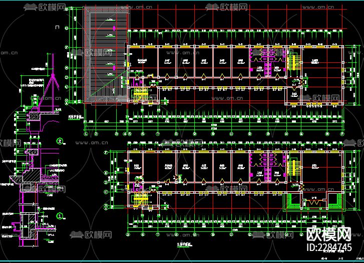 社报局办公楼建筑CAD施工图下载（渲染图2）