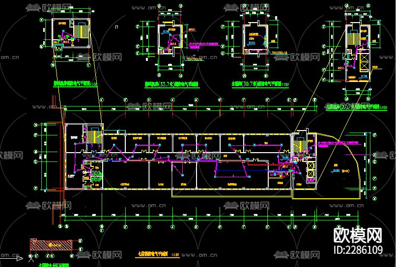 哈尔滨某五层教学楼cad施工图下载（渲染图6）