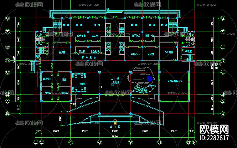 高层酒店cad施工图下载（渲染图3）
