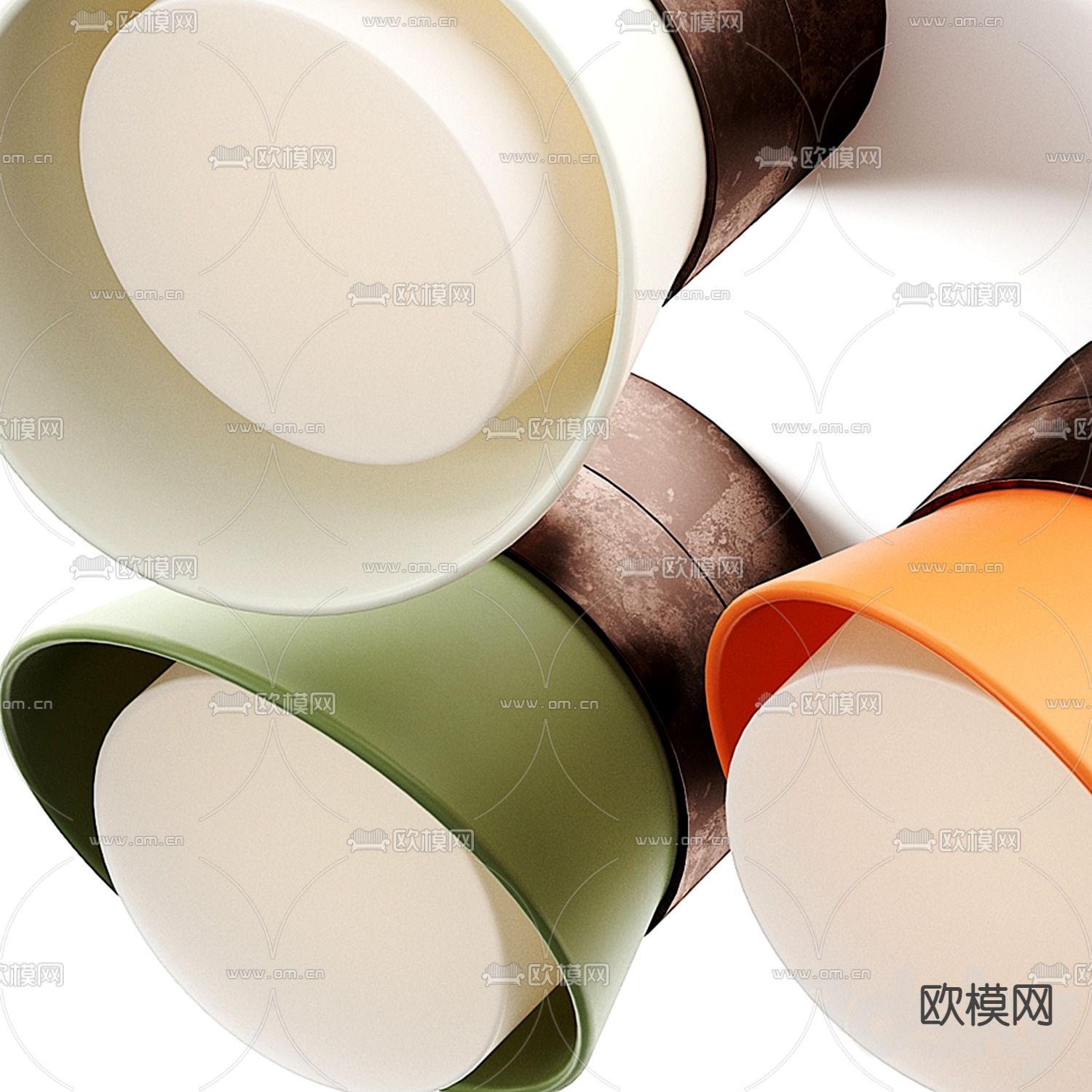 现代时尚壁灯3d模型下载（渲染图3）