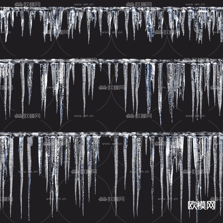 现代雪景冰柱 冰锥3d模型下载_ID12114498_3dmax免费模型-欧模网