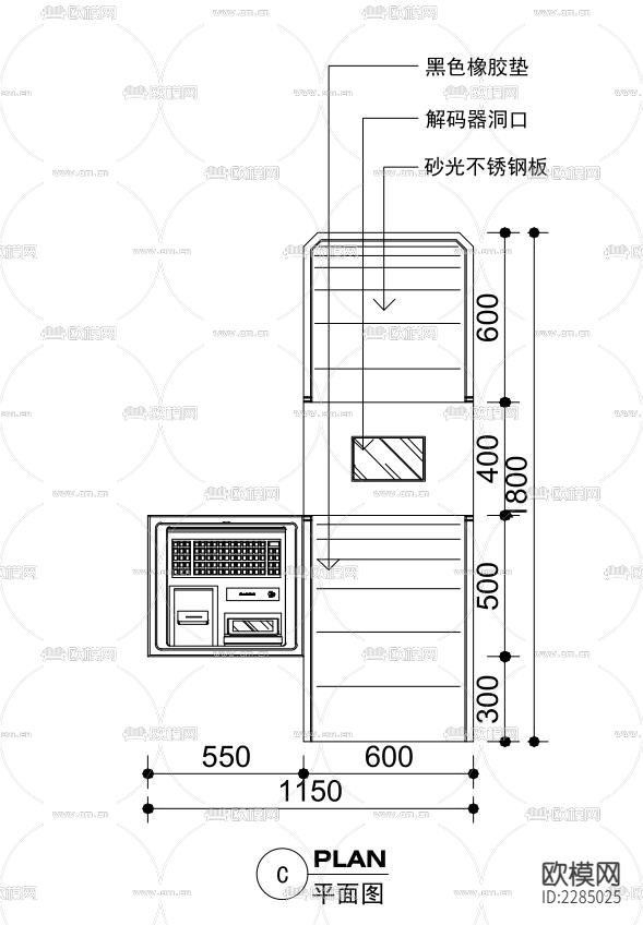 超市货架立面图cad施工图下载（渲染图4）