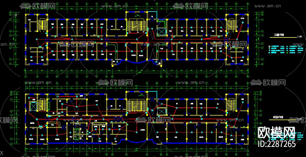 医院门诊楼电气CAD施工图下载（渲染图4）