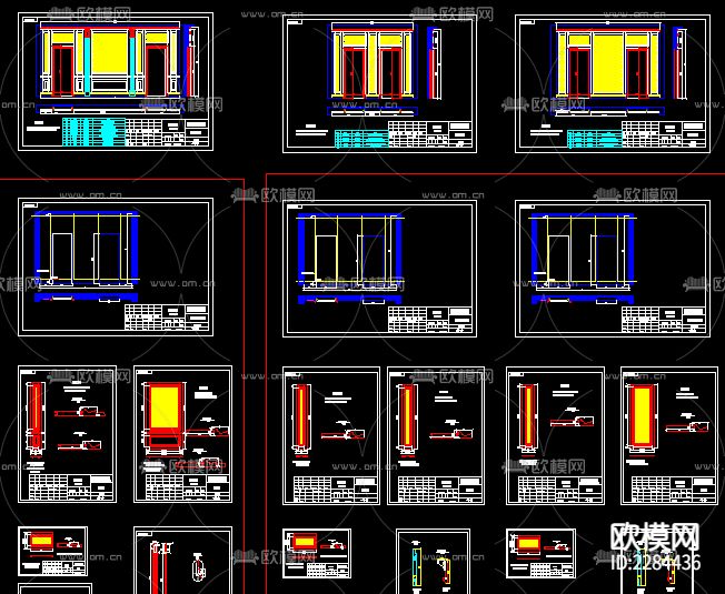 梦天整木家居CAD标准拆单图库下载（渲染图3）
