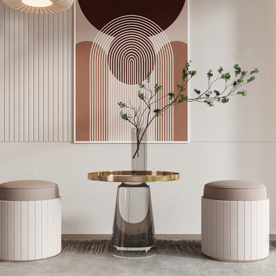  现代沙发凳 角几su模型 