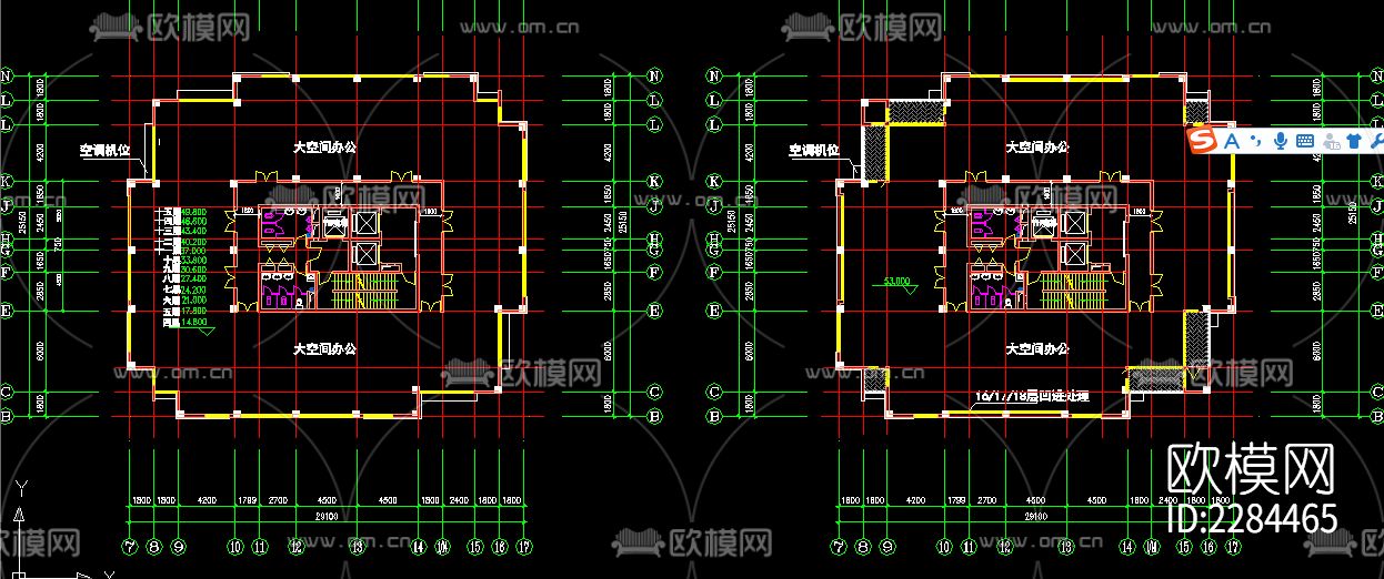 高层写字楼建筑cad施工图下载（渲染图3）