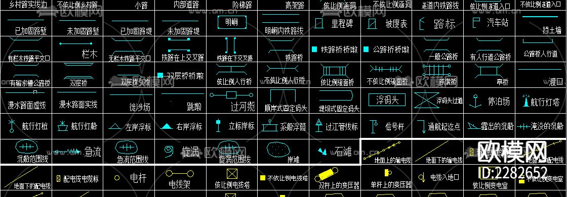 建筑设计中常用建筑图标集锦cad格式下载（渲染图3）