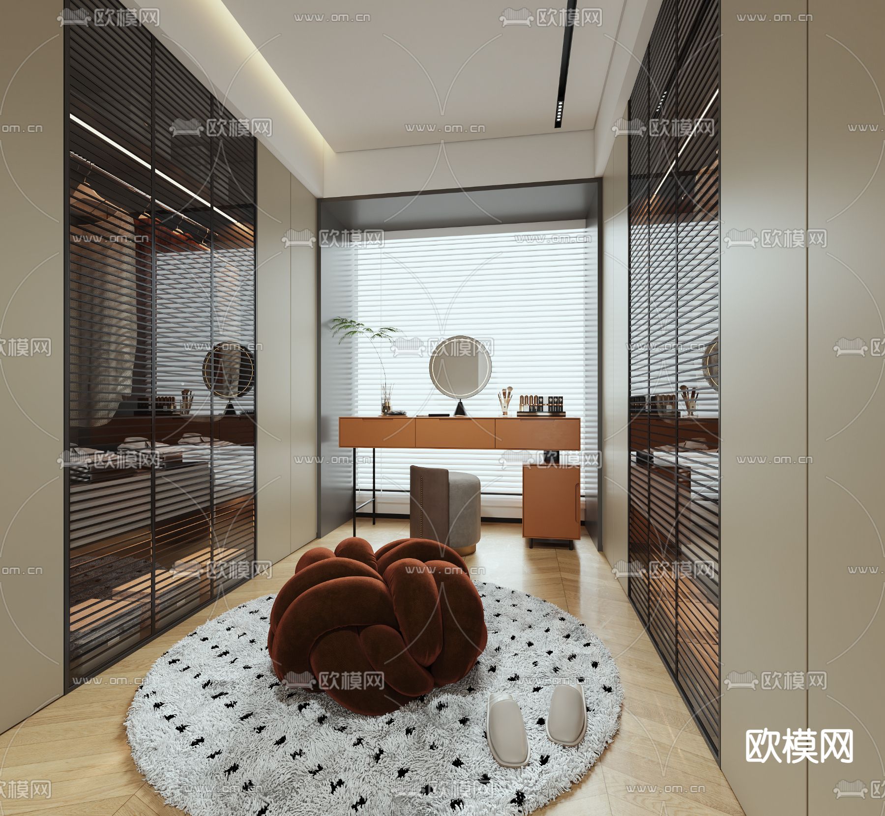 现代衣帽间su模型