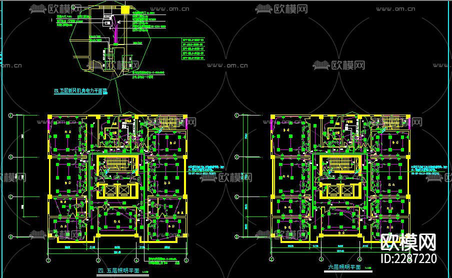 某宾馆电气CAD施工图下载（渲染图6）