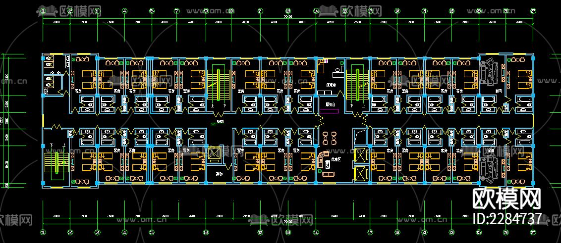 大型酒店建筑外观cad施工图下载（渲染图4）