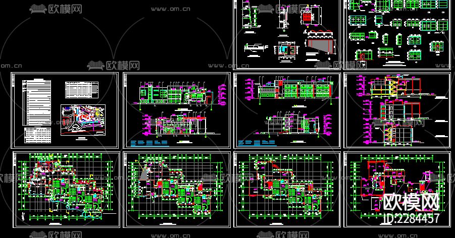 幼儿园CAD施工图下载（渲染图1）
