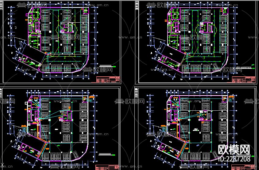 酒店电气cad布置图下载（渲染图3）