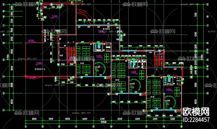 幼儿园CAD施工图下载（渲染图3）