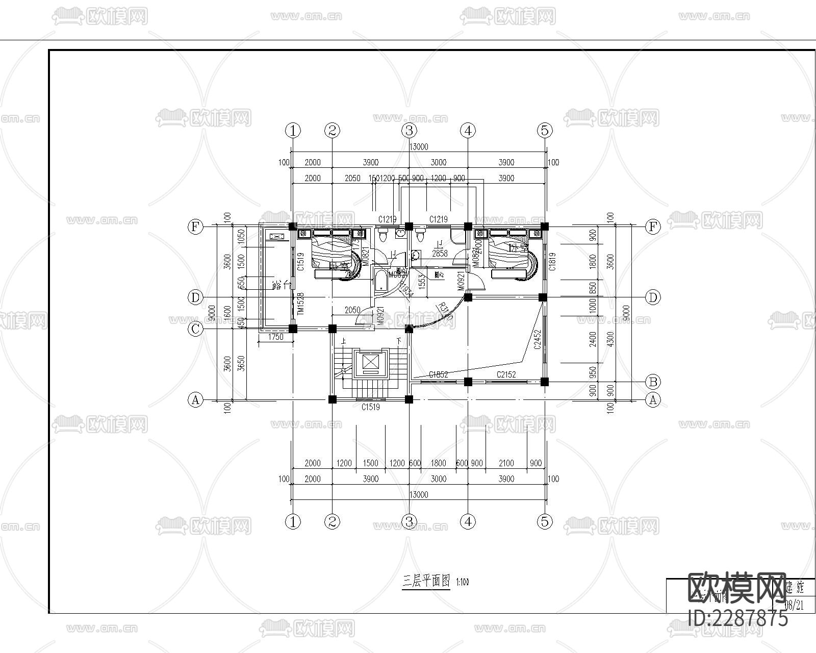 自建房建筑图纸CAD施工图下载（渲染图2）