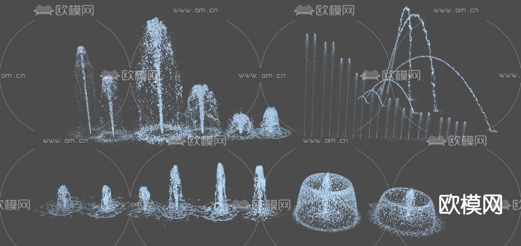 现代涌泉 喷泉 水景su模型下载_ID12120786_sketchup模型下载-欧模网
