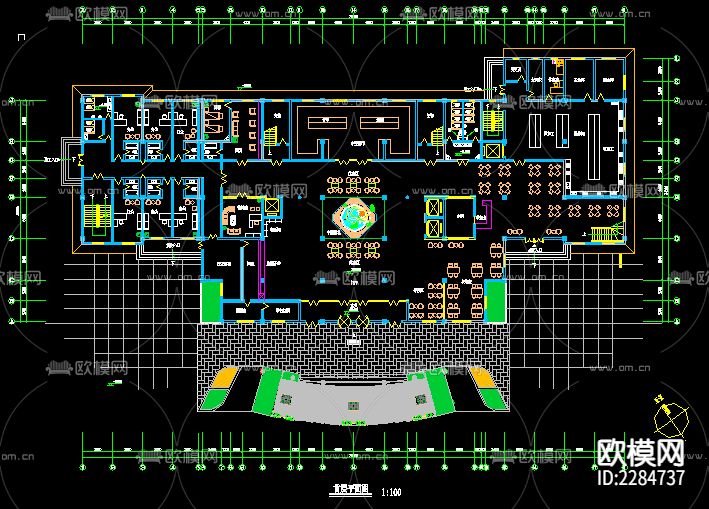 大型酒店建筑外观cad施工图下载（渲染图3）